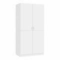 Armoire, avec rangement, coloris blanc, 80 x 52 x 180 cm, pour la chambre