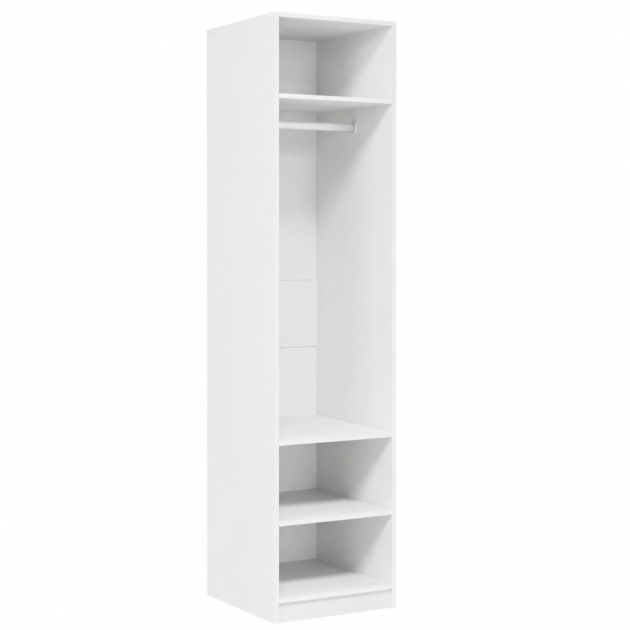 Armoire, avec rangement, 50 x 50 x 200 cm, coloris blanc, pour la chambre