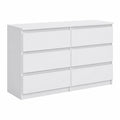 Commode, avec rangement, avec tiroirs, coloris blanc, 138,5 x 78,5 x 39 cm, pour la chambre ou le salon