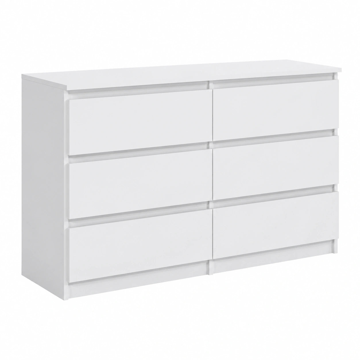 Commode, avec rangement, avec tiroirs, coloris blanc, 138,5 x 78,5 x 39 cm, pour la chambre ou le salon