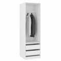 Armoire, avec rangement, avec tiroirs, 50 x 50 x 200 cm, coloris blanc, pour la chambre