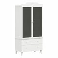 Armoire, avec rangement, avec tiroirs, coloris noir et blanc, 90 x 45 x 180 cm, pour la chambre