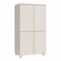 Armoire, en bois massif, avec rangement, avec portes, coloris blanc, 89 x 50 x 180 cm, pour la chambre