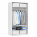 Armoire, avec rangement, coloris blanc, 100 x 50 x 200 cm, pour la chambre