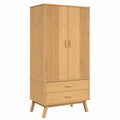 Armoire, avec rangement, en bois massif, 76,5 x 53 x 172 cm, coloris marron, pour la chambre