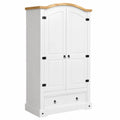 Armoire, modulable, avec rangement, avec tiroirs, coloris blanc, 101 x 52 x 170 cm, pour la chambre
