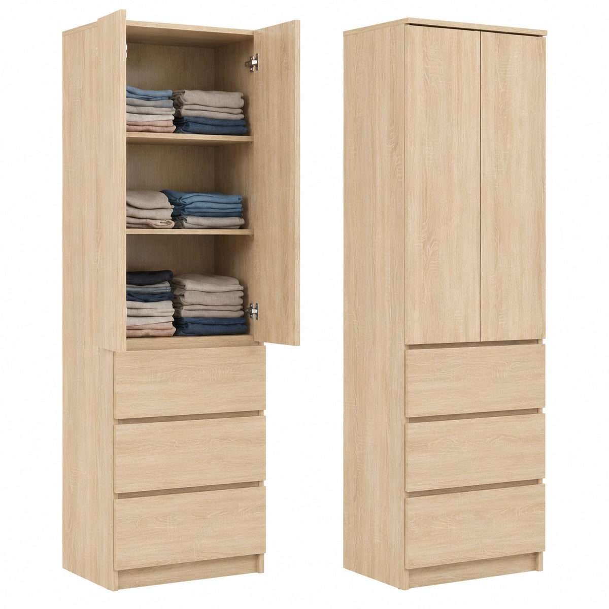 Armoire, avec rangement, avec tiroirs, avec portes, 180,5 x 50 x 40 cm, pour la chambre