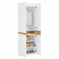 Armoire, avec rangement, avec portes, coloris blanc, 61 x 30 x 192 cm, pour la chambre