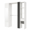 Armoire, avec tiroirs, coloris blanc, 205 x 176 x 50 cm, pour la chambre