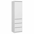 Armoire, avec rangement, avec tiroirs, avec portes, coloris blanc, 180,5 x 50 x 40 cm, pour la chambre