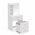 Coiffeuse, réglable, avec rangement, avec tiroirs, coloris blanc, pour la chambre