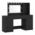 Armoire, 3 pièces, avec rangement, avec tiroirs, en chêne, coloris noir, pour la chambre