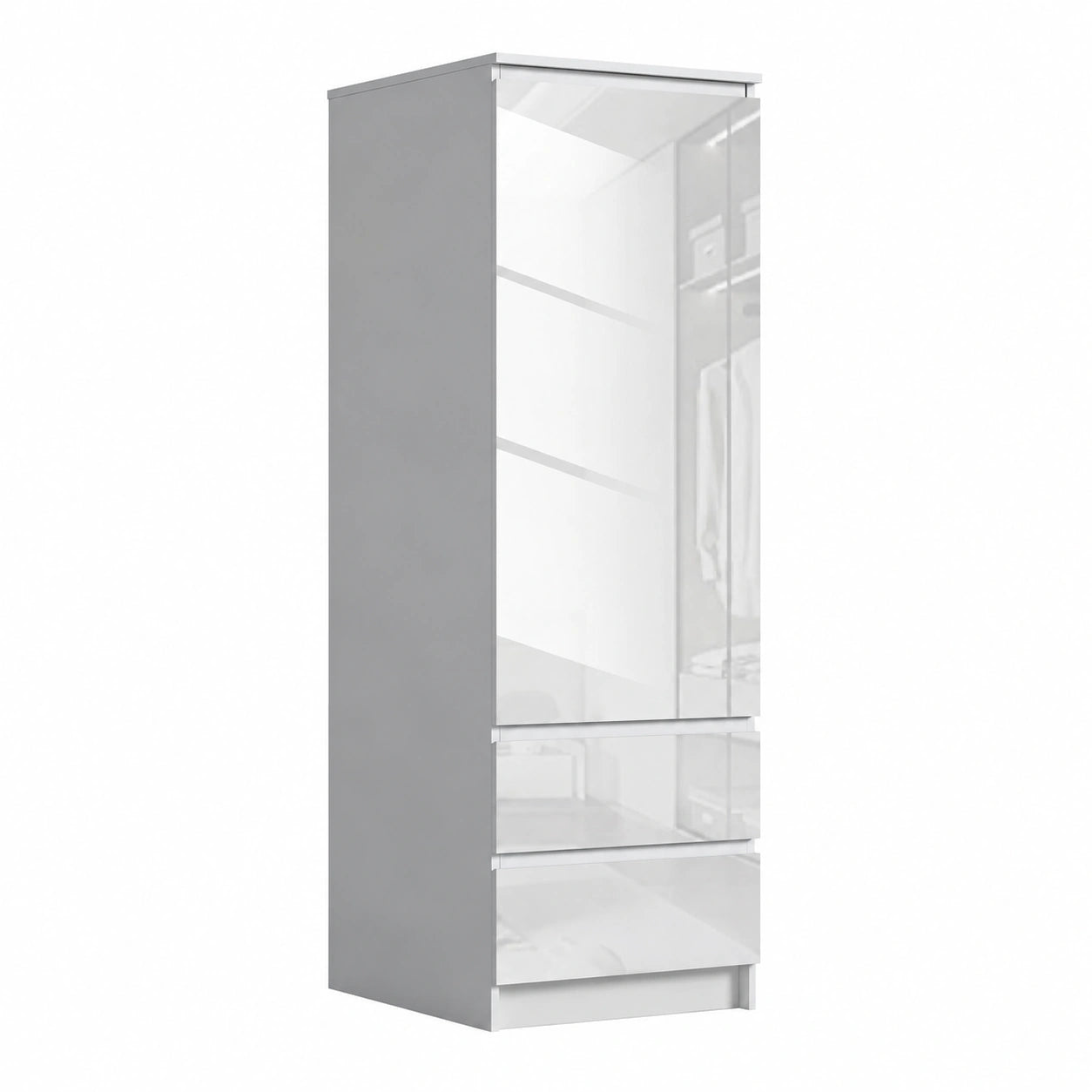 Armoire, avec rangement, avec tiroirs, avec portes, coloris blanc, pour la chambre