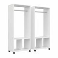 Armoire, sur roulettes, coloris blanc, pour la chambre