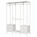 Armoire, avec tiroirs, avec crochets, en tissu, coloris blanc, pour la chambre